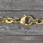 Goldkette als Panzerkette hohl in Gelbgold 585 / 14K, 50 cm lang, 3,6 mm breit, Gewicht ca. 8.1 g.