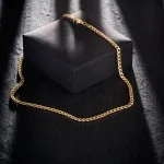 Goldkette als Panzerkette hohl in Gelbgold 585 / 14K, 50 cm lang, 4,7 mm breit, Gewicht ca. 13.3 g.