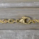Armband als Kordelkette hohl in Bicolor Gelbgold / Weißgold 585 / 14K, 19 cm lang, 3.3 mm breit, Gewicht ca. 5.5 g.