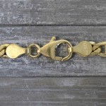 Goldkette als Fantasiekette hohl in Gelbgold 585 / 14K, 70 cm lang, 5,2 mm breit, Gewicht ca. 15.2 g.