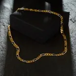 Goldkette als Figarokette hohl Bicolor in Gelbgold / Weißgold 333 / 8K, 45 cm lang, 5,7 mm breit, Gewicht ca. 8.1 g.