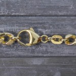 Armband als Panzerkette hohl in Gelbgold 585 / 14K, 21 cm lang, 5,4 mm breit, Gewicht ca. 8.2 g.