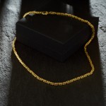 Goldkette als Königskette in Gelbgold 585 / 14K, 90 cm lang, 2,8 mm breit, Gewicht ca. 50 g.