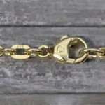 Armband als Königskette in Gelbgold 585 / 14K, 21 cm lang, 3 mm breit, Gewicht ca. 12.5 g.