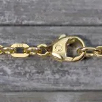 Goldkette als Königskette in Gelbgold 585 / 14K, 80 cm lang, 2,8 mm breit, Gewicht ca. 48.8 g.