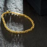 Armband als Königskette in Gelbgold 585 / 14K, 18,7 cm lang, 3 mm breit, Gewicht ca. 11 g.