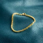 Armband als Königskette in Gelbgold 585 / 14K, 18,7 cm lang, 3,2 mm breit, Gewicht ca. 13.2 g.