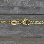 Goldkette als Zwillingspanzerkette in Gelbgold 585 / 14K, 42 cm lang, 2,1 mm breit, Gewicht ca. 2.8 g.