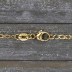 Armband als Zwillingspanzerkette in Gelbgold 585 / 14K, 18,5 cm lang, 2,1 mm breit, Gewicht ca. 1.5 g.