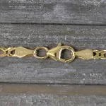 Goldkette als Zwillingspanzerkette in Gelbgold 585 / 14K, 45 cm lang, 2,9 mm Breit, Gewicht ca. 5.0 g.
