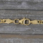 Goldkette als Zwillingspanzerkette in Gelbgold 585 / 14K, 36 cm lang, 2,9 mm breit, Gewicht ca. 4.4 g.