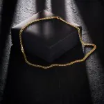 Goldkette als Zwillingspanzerkette in Gelbgold 585 / 14K, 45 cm lang, 3,9 mm breit, Gewicht ca. 9.3 g.