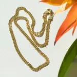 Goldkette als Zwillingspanzerkette in Gelbgold 585 / 14K, 95 cm lang, 3,9 mm breit, Gewicht ca. 19.5 g.