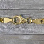 Goldkette als Zwillingspanzerkette in Gelbgold 585 / 14K, 45 cm lang, 3,9 mm breit, Gewicht ca. 9.3 g.