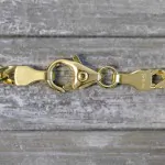 Armband als Zwillingspanzerkette in Gelbgold 585 / 14 K, 22 cm lang, 3,9mm breit, Gewicht ca. 5.1 g.