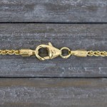 Armband als Zopfkette in Gelbgold 585 / 14 K, 22 cm lang, 1,7mm breit, Gewicht ca. 2.6 g.