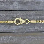 Armband als Zopfkette in Gelbgold 585 / 14 K, 20 cm lang, 2,5mm breit, Gewicht ca. 5 g.