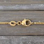 Goldkette als Bingokette in Gelbgold 585 / 14K, 65 cm lang, 1,1 mm breit, Gewicht ca. 5.2 g.