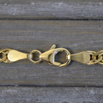 Goldkette als Zwillingspanzerkette in Gelbgold 585 / 14K, 45 cm lang, 3,9 mm Breit, Gewicht ca. 4.5 g.