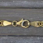 Goldkette als Zwillingspanzerkette in Gelbgold 585 / 14K, 45 cm lang, 3,9 mm Breit, Gewicht ca. 4.5 g.
