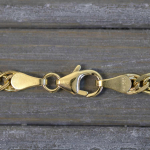 Goldkette als Zwillingspanzerkette in Gelbgold 585 / 14K, 60 cm lang, 3,9 mm Breit, Gewicht ca. 6.0 g.