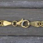 Goldkette als Zwillingspanzerkette in Gelbgold 585 / 14K, 60 cm lang, 3,9 mm Breit, Gewicht ca. 6.0 g.