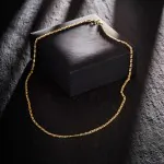 Goldkette als Tigeraugenkette hohl in Gelbgold 333 / 8K, 45 cm lang, 2,5 mm breit, Gewicht ca. 2.6 g.