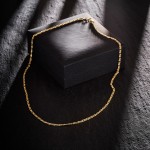 Goldkette als Tigeraugenkette hohl in Gelbgold 585 / 14K, 60 cm lang, 2,5 mm breit, Gewicht ca. 4.4 g.