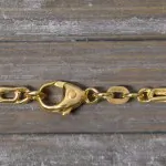 Goldkette als Tigeraugenkette hohl in Gelbgold 585 / 14K, 45 cm lang, 3,8 mm breit, Gewicht ca. 5.7 g.