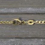 Armband als Panzerkette weit in Gelbgold 585 / 14K, 18.5 cm lang, 2,1 mm breit, Gewicht ca. 2.1 g.