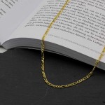 Goldkette als Figarokette diamantiert Gliederung 3+1 in Gelbgold 585 / 14K, 45 cm lang, 2,8 mm breit, Gewicht ca. 8.9 g.