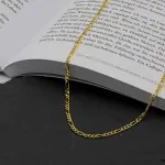 Goldkette als Figarokette diamantiert Gliederung 3+1 in Gelbgold 585 / 14K, 45 cm lang, 2,8 mm breit, Gewicht ca. 8.9 g.