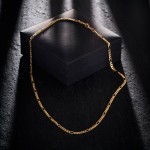 Goldkette als Figarokette diamantiert Gliederung 5+1 in Gelbgold 585 / 14K, 45 cm lang, 2,8 mm breit, Gewicht ca. 8.3 g.