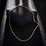 Goldkette als Figarokette diamantiert Gliederung 5+1 in Gelbgold 585 / 14K, 50 cm lang, 2,8 mm breit, Gewicht ca. 9.2 g.