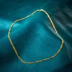 Goldkette als Figarokette diamantiert Gliederung 5+1 in Gelbgold 585 / 14K, 45 cm lang, 2,8 mm breit, Gewicht ca. 8.3 g.