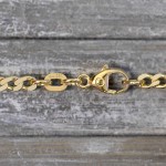 Goldkette als Figarokette diamantiert Gliederung 5+1 in Gelbgold 585 / 14K, 45 cm lang, 2,8 mm breit, Gewicht ca. 8.3 g.