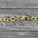 Goldkette als Figarokette diamantiert Gliederung 5+1 in Gelbgold 585 / 14K, 45 cm lang, 2,8 mm breit, Gewicht ca. 8.3 g.