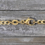 Goldkette als Figarokette diamantiert Gliederung 5+1 in Gelbgold 585 / 14K, 50 cm lang, 2,8 mm breit, Gewicht ca. 9.2 g.