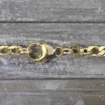 Armband als Figarokette diamantiert in Gelbgold 585 / 14K, 21 cm lang, 3,4 mm breit, Gewicht ca. 5.5 g.