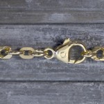 Armband als Figarokette diamantiert in Gelbgold 585 / 14K, 19 cm lang, 5,3 mm breit, Gewicht ca. 12.6 g.