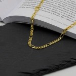 Goldkette als Figarokette diamantiert in Gelbgold 333 / 8K, 95 cm lang, 4,3 mm breit, Gewicht ca. 34.8 g.