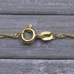 Goldkette als Singapurkette in Gelbgold 585 / 14K, 60 cm lang, 1,4 mm Breit, Gewicht ca. 2.0 g.
