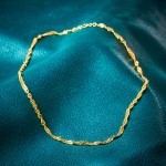 Goldkette als Singapurkette in Gelbgold 333 / 8K, 42 cm lang, 3,4 mm breit, Gewicht ca. 8 g.