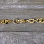 Goldkette als Singapurkette in Gelbgold 585 / 14K, 55 cm lang, 3,4 mm breit, Gewicht ca. 12.6 g.