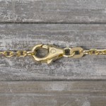 Goldkette als Ankerkette diamantiert in Gelbgold 585 / 14K, 85 cm lang, 1,8 mm breit, Gewicht ca. 13.1 g.