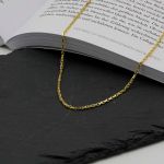 Goldkette als Ankerkette diamantiert in Gelbgold 585 / 14K, 45 cm lang, 1,8 mm breit, Gewicht ca. 7 g.