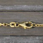 Goldkette als Ankerkette diamantiert in Gelbgold 585 / 14K, 100 cm lang, 2 mm breit, Gewicht ca. 20.9 g.