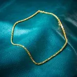 Goldkette als Ankerkette diamantiert in Gelbgold 375 / 9K, 50 cm lang, 3 mm breit, Gewicht ca. 20 g.