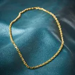 Goldkette als Ankerkette diamantiert in Gelbgold 585 / 14K, 75 cm lang, 3,8 mm breit, Gewicht ca. 56.5 g.