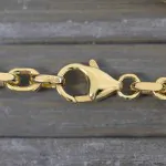 Goldkette als Ankerkette diamantiert in Gelbgold 585 / 14K, 75 cm lang, 3,8 mm breit, Gewicht ca. 56.5 g.